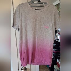 PINK Victoria's Secret Gray and Pink Ombre Tee